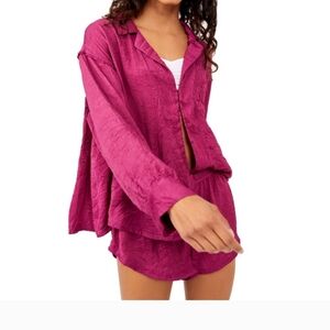 Nwot! Free People intimately shine time pajama set in dreamy mulberry
